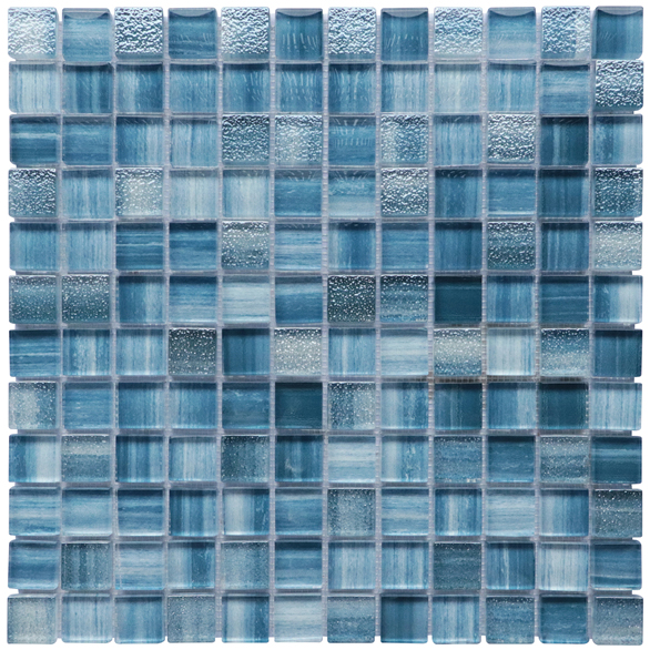 Sqaure 1x1 잉크젯 인쇄 파란색 유리 타일